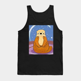 Otter Space, Meditating Otter Zen Illustration Tank Top